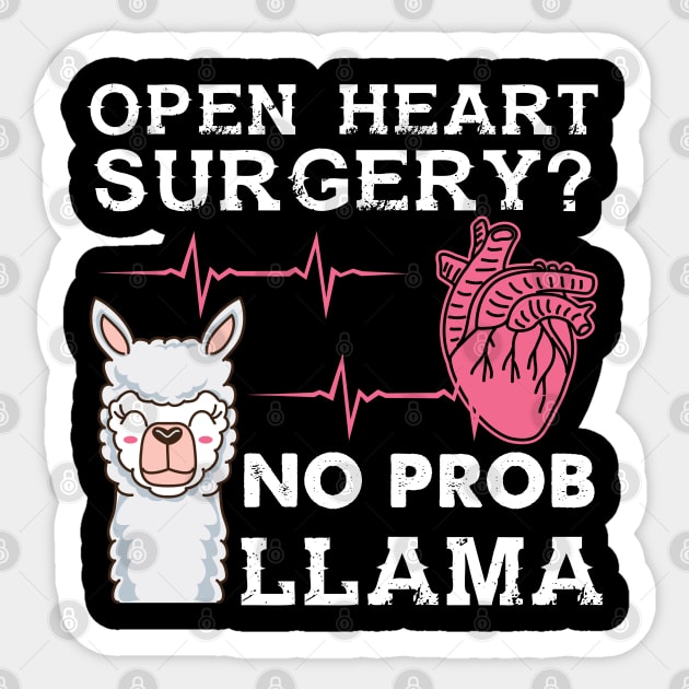 Open Heart Surgery No Prob Llama Sticker by Fresan